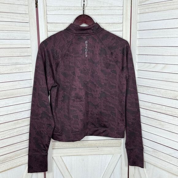 Spyder Active Half Zip Mock Neck Pullover Top Plum Purple Medium - Picture 11 of 15